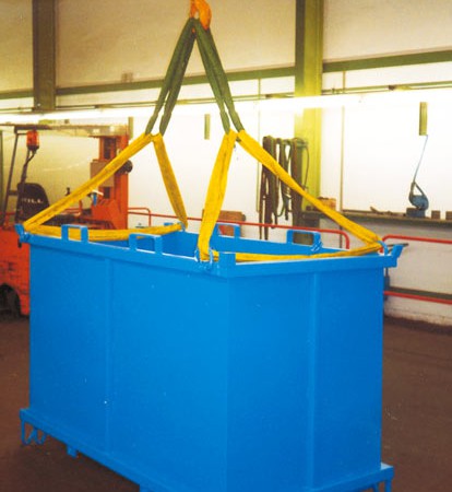 Klappbodenbehälter mit Kranösen